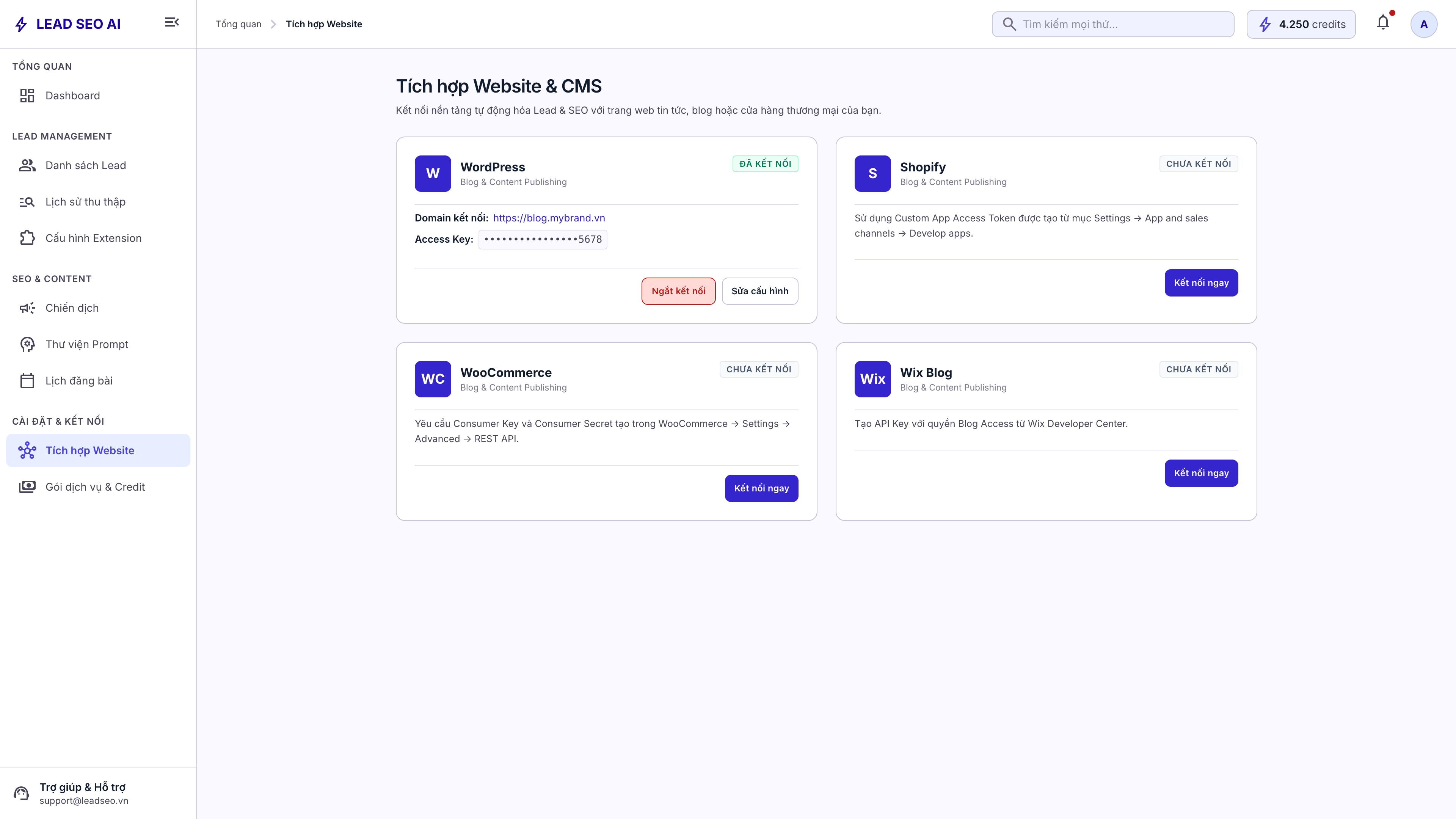 Lịch đăng và tích hợp CMS
